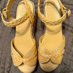 Marc Fisher Yellow Braided Sandals